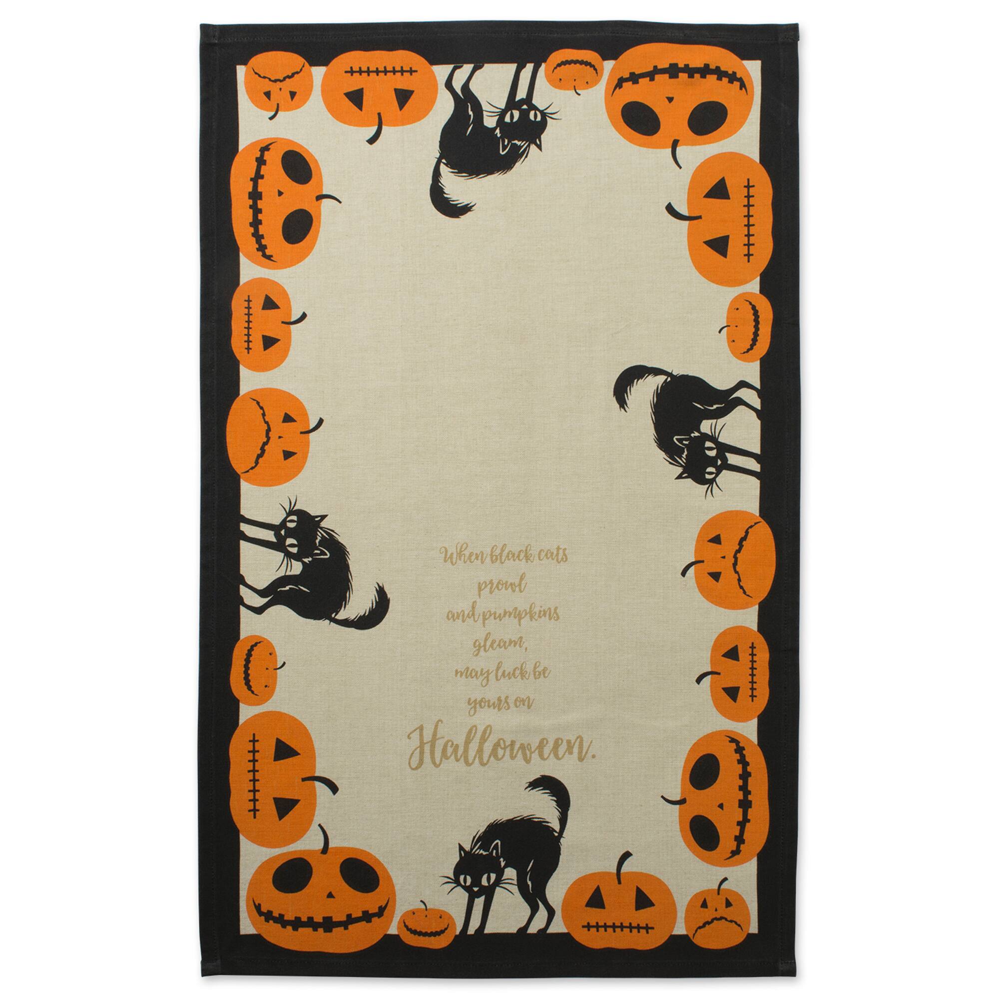 DII® Assorted Jack-O'-Lantern Halloween Printed Dishtowel Set